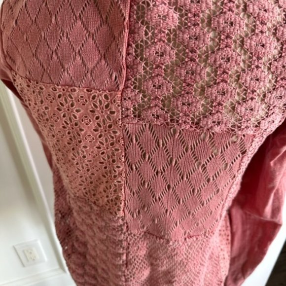 Free People Knit Top with Open Patchwork Back - Picture 9 of 16